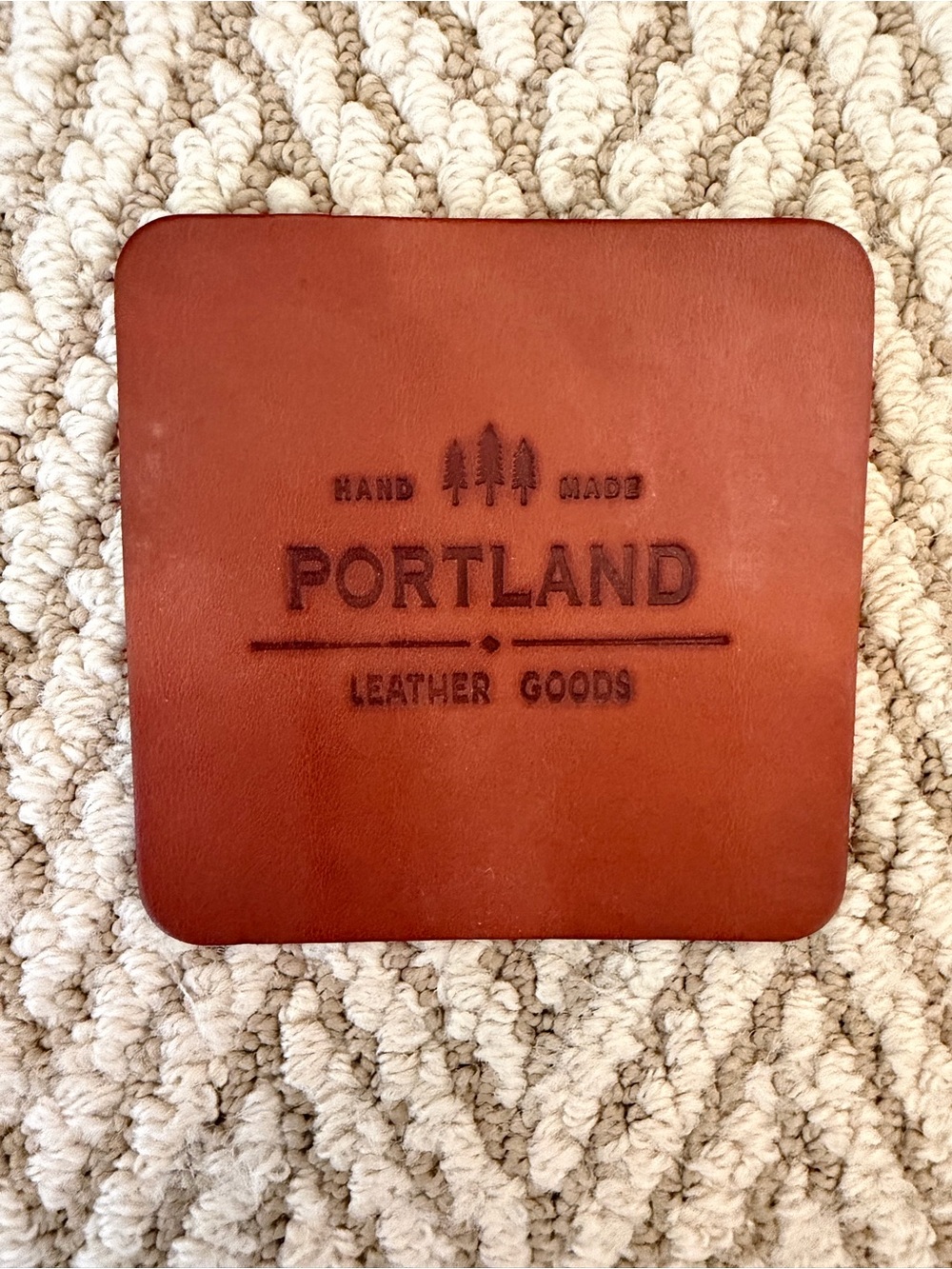Portland Leather Goods Leather Coaster Set-2 available. Sold individually.